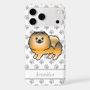 Orange Sable Pomeranian Cute Cartoon Dog & Name