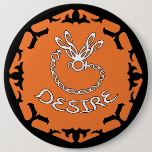 Orange Sacral Chakra "Desire" Dragonfly 6 Inch Round Button