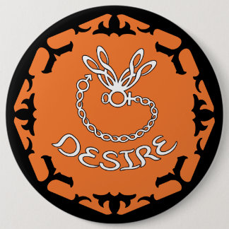 Orange Sacral Chakra "Desire" Dragonfly 6 Inch Round Button