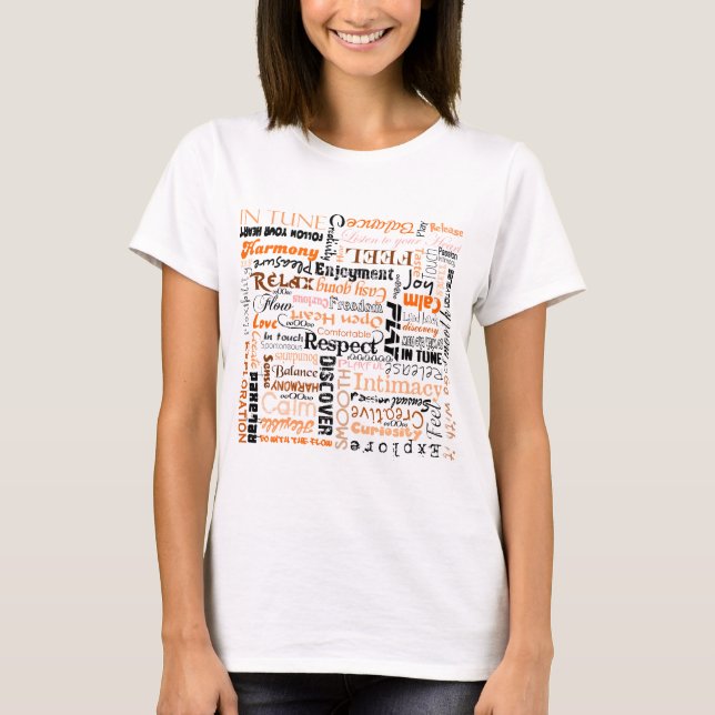Orange Sacral Chakra Positive Affirmations T-Shirt (Front)