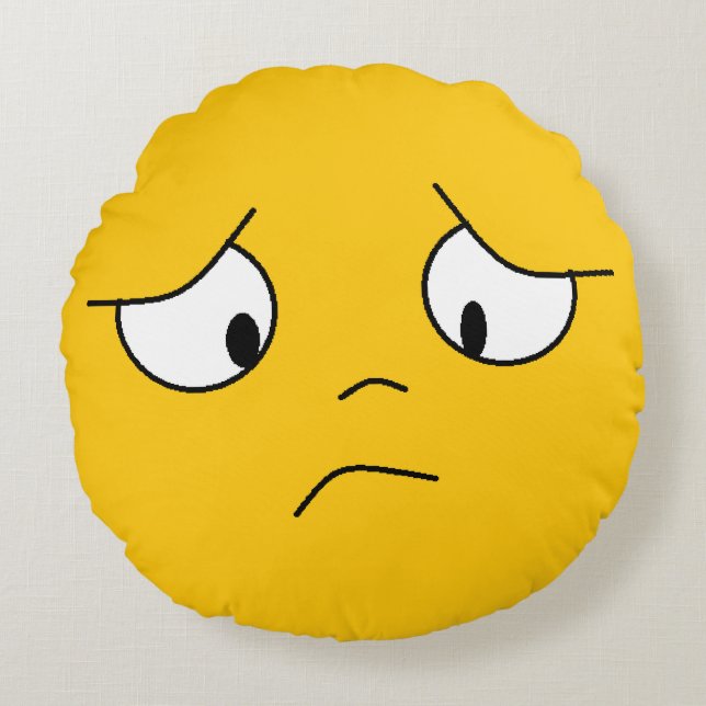 Orange Sad Face Face Pillow (Front)
