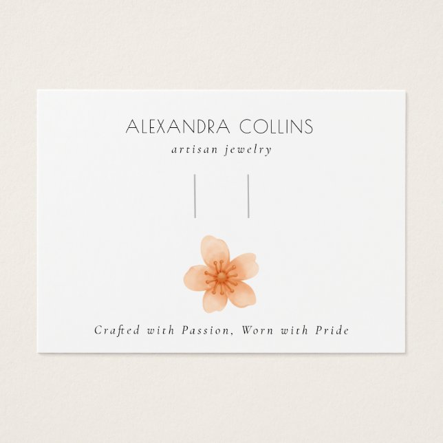 Orange Sakura Blossom Hairclip Barrette Display  (Devant)