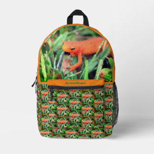 Orange Salamander Animal Personalized  Printed Backpack