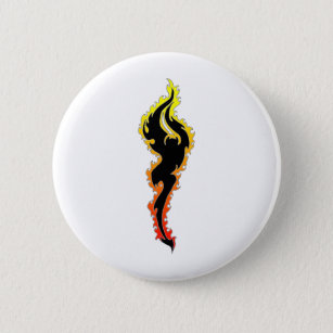 Orange Satan Flame Demon Fire Devil Tattoo 2 Inch Round Button