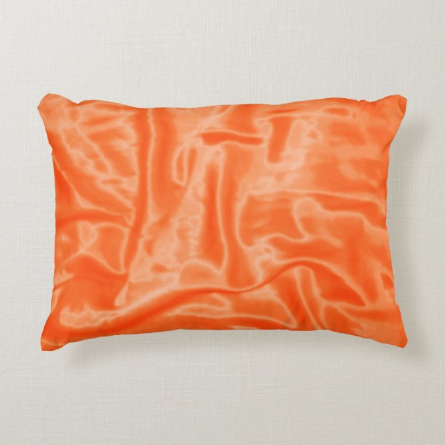 Orange Satin-Rectangular Accent Pillow (Front)