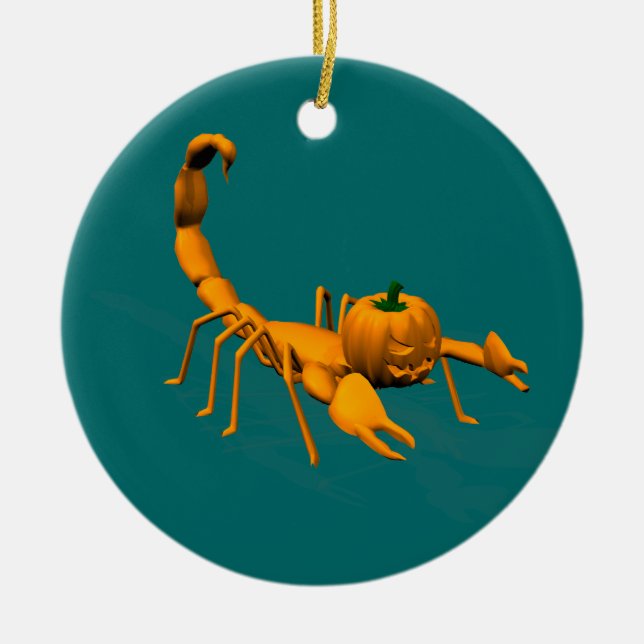 Orange Scorpion Ceramic Ornament (Front)