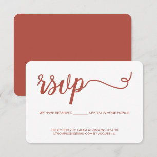 Orange Script RSVP without mailing Reserved Seat Card