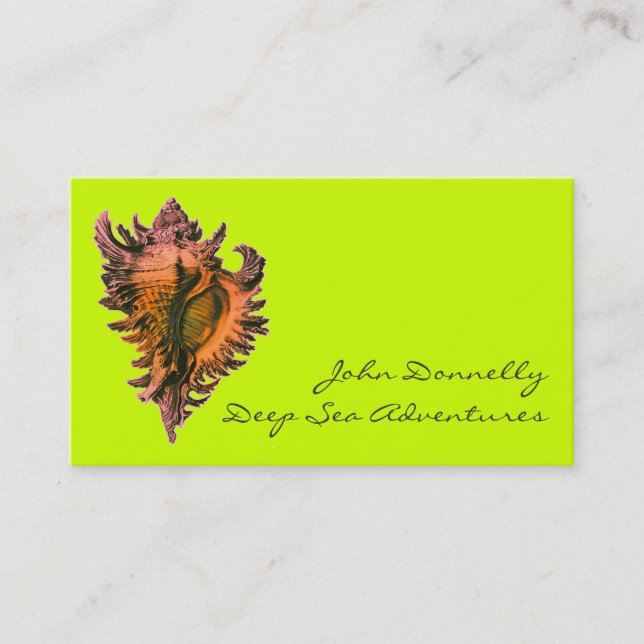 Orange Sea Shell Business Cards (Front)
