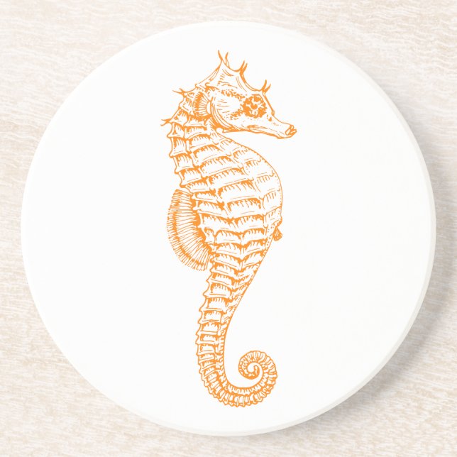 Orange Seahorse Coaster (Front)