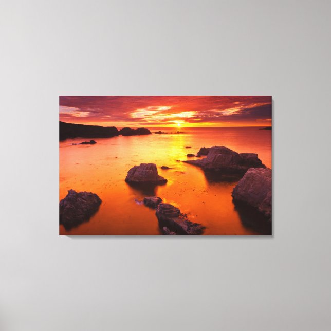 Orange seascape, sunset, California Canvas Print (Front)