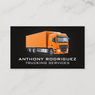 Orange Semi Truck   Logistic Transport Business Card