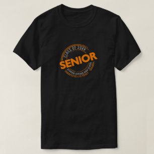 Orange Senior Class of Distressed Badge T-Shirt