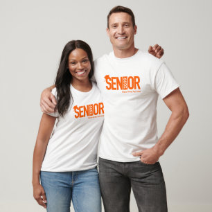Orange SENIOR with Graduation Cap T-Shirt