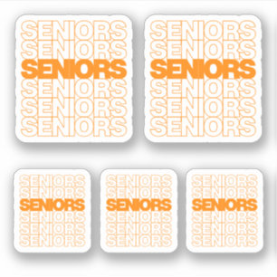 Orange Seniors Seniors Seniors Custom-Cut Sticker