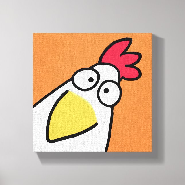 Orange SERIOUS CHICKEN by Sandra Boynton Canvas Print (Front)