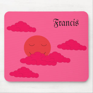 Orange Setting Sun in Red Sky:  Mouse Pad