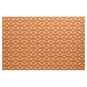 Orange seventies chain  pattern fabric