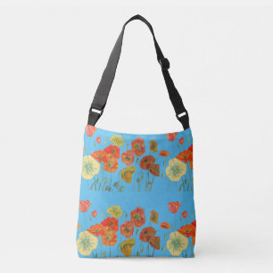 Orange Shabby floral Populaire Crossbody Sac Bleu