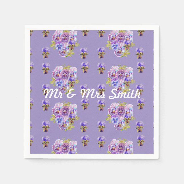 Orange Shabby Poppy Decor Serviette Napkins Purple (Front)