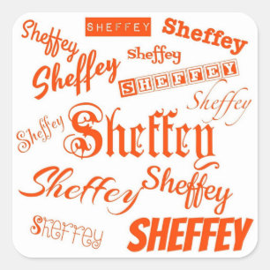 Orange Sheffey Fonts - 9569 fro weddings Square Sticker