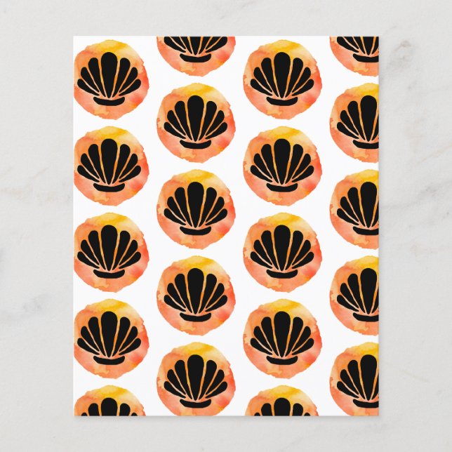Orange Shell Scrapbook Paper (Front)