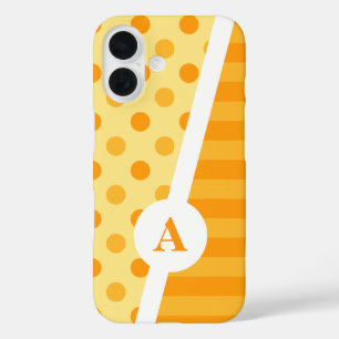 Orange Sherbet Polka Dot and Stripe Pattern iPhone 16 Case
