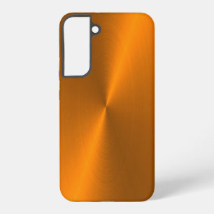Orange shiny faux metal samsung galaxy case