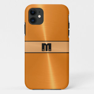 Orange Shiny Stainless Steel Metal 5 iPhone 11 Case