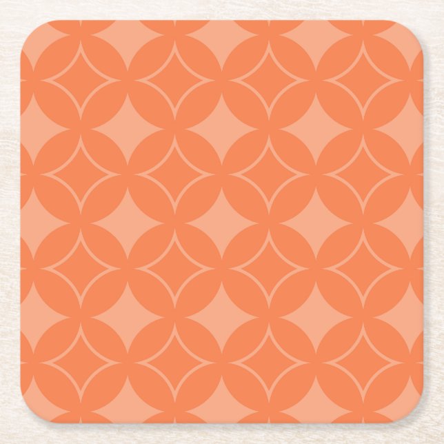 Orange shippo square paper coaster (Front)