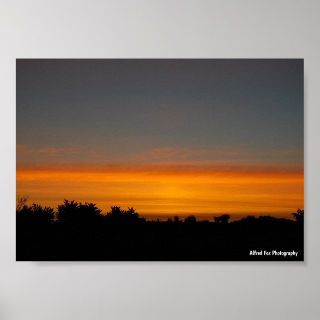 Orange Silhouette Skyline Poster (Front)