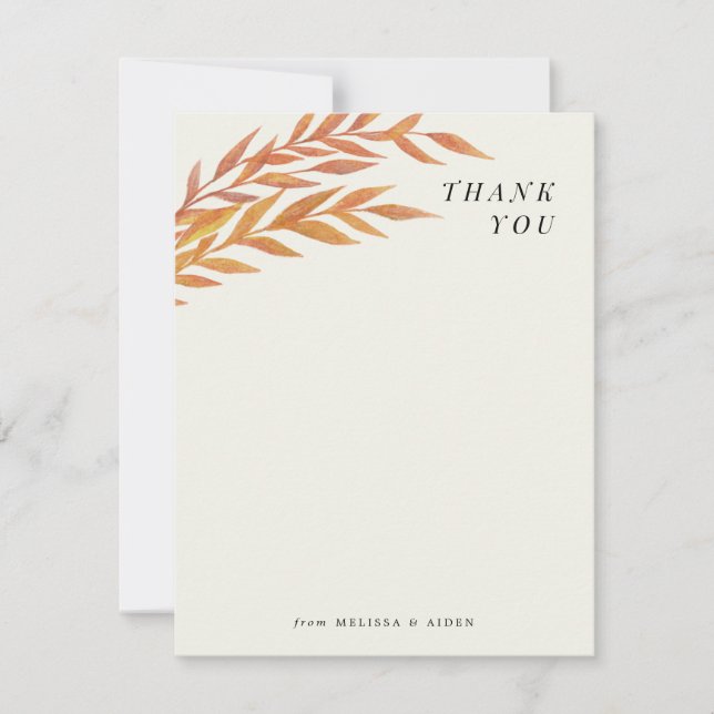 Orange Simple Branch Thank You Note (Front)