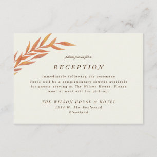 Orange Simple Branch Wedding Reception Enclosure Save The Date