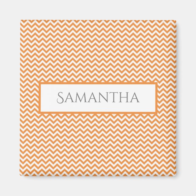 Orange simple Chevron Magnet personnalisé (Devant)