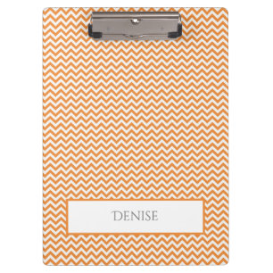Orange Simple Chevron Personalized Clipboard