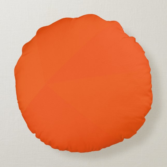 Orange, simple, modern, cool, trendy geometric art round pillow (Back)