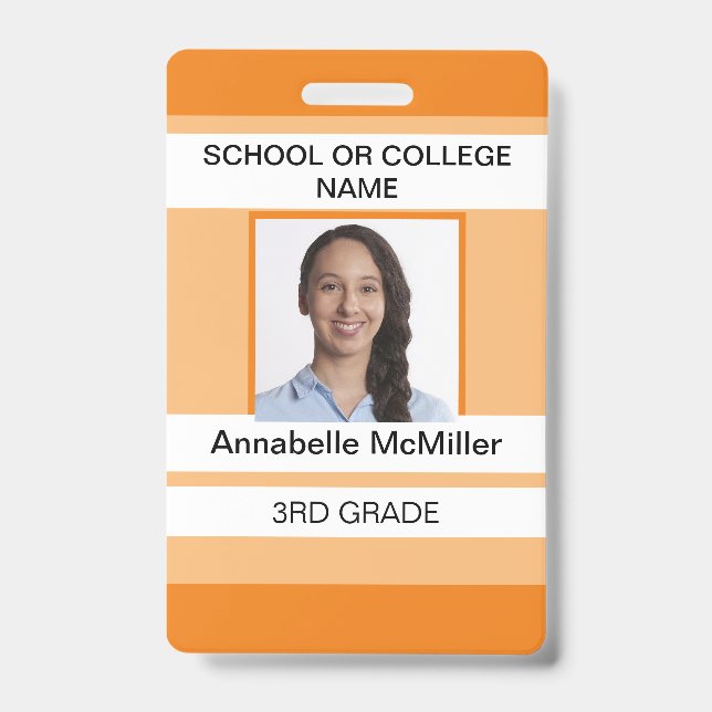 Orange Simple Teacher Badge (Front)