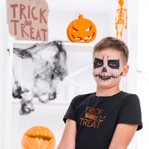 Orange Simple Trick ou Threat T-Shirt pour enfant