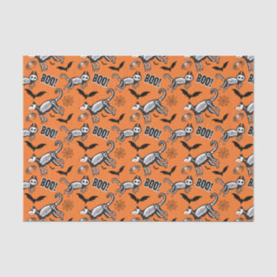 Orange Skeleton Animals Tissue Paper