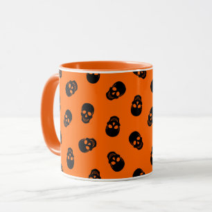 Orange Skull Elegant Vintage Halloween Mug