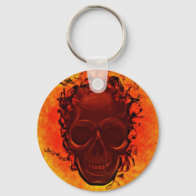 Orange skull keychain (Front)