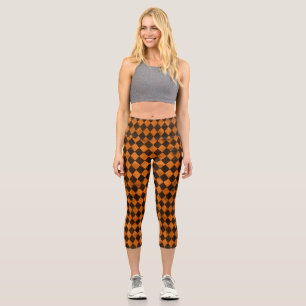 Orange Skulls and Sunflower Series Design 12  Capri Leggings