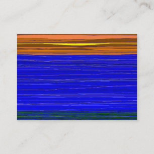 Orange sky blue sea business card