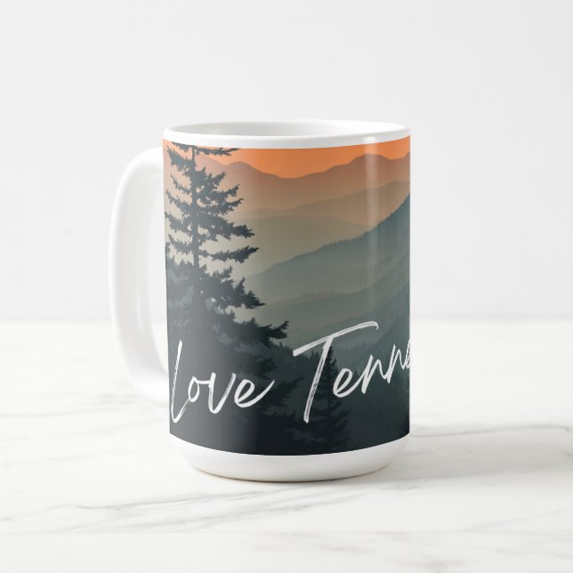 Orange Sky in the Smoky Mountains Coffee Mug (Front Left)