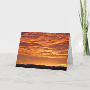 Orange Sky over Mountain Range. Card