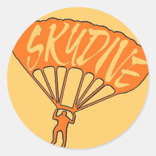 Orange skydive fanatic window stickers