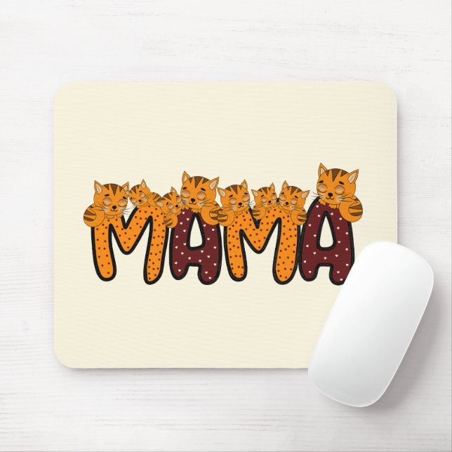 Orange sleeping cats mouse pad (With Mouse)