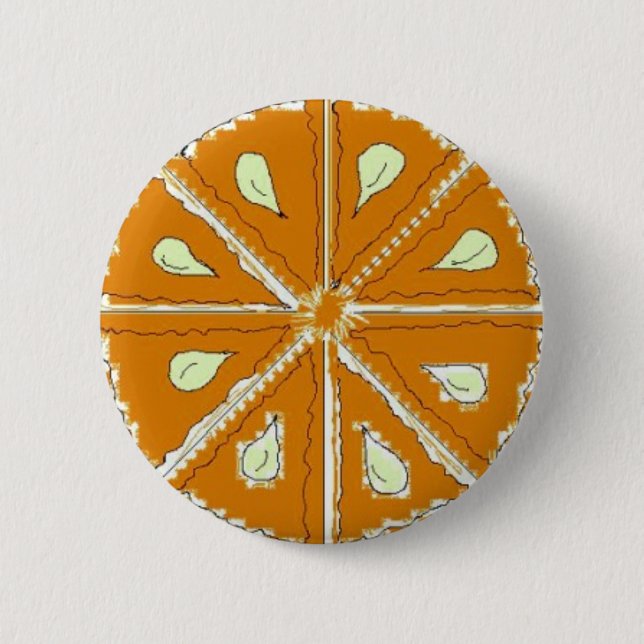 Orange Slice 2 Inch Round Button (Front)