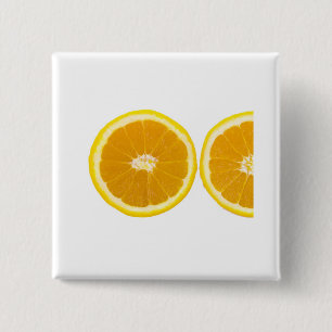 orange slice 2 inch square button