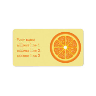 Orange Slice And Custom Address Info Label