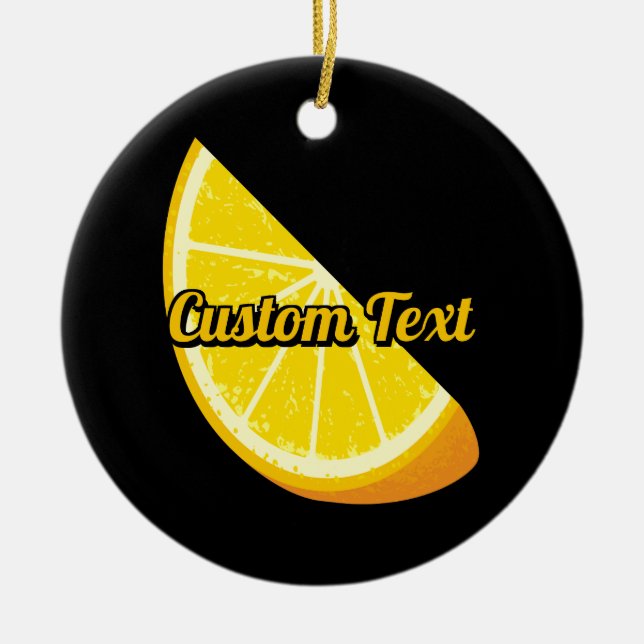Orange Slice Ceramic Ornament (Front)